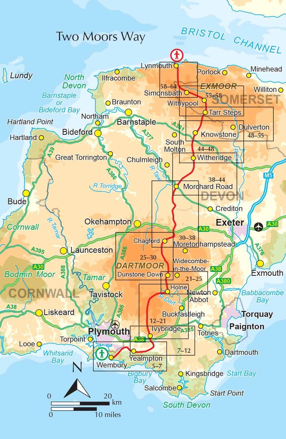 Bild: 9781786310071 | Two Moors Way Map Booklet | 1:25,000 OS Route Mapping | Sue Viccars