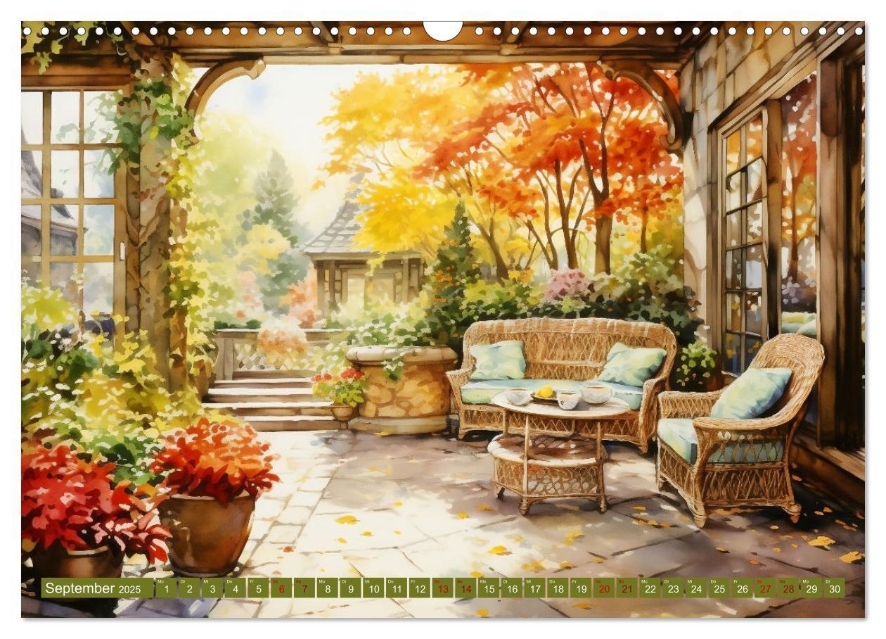 Bild: 9783383835346 | Lauschige Gartenecken (Wandkalender 2025 DIN A3 quer), CALVENDO...