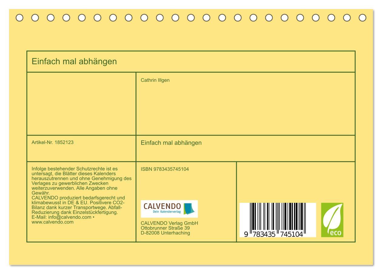 Bild: 9783435745104 | Einfach mal abhängen (Tischkalender 2025 DIN A5 quer), CALVENDO...