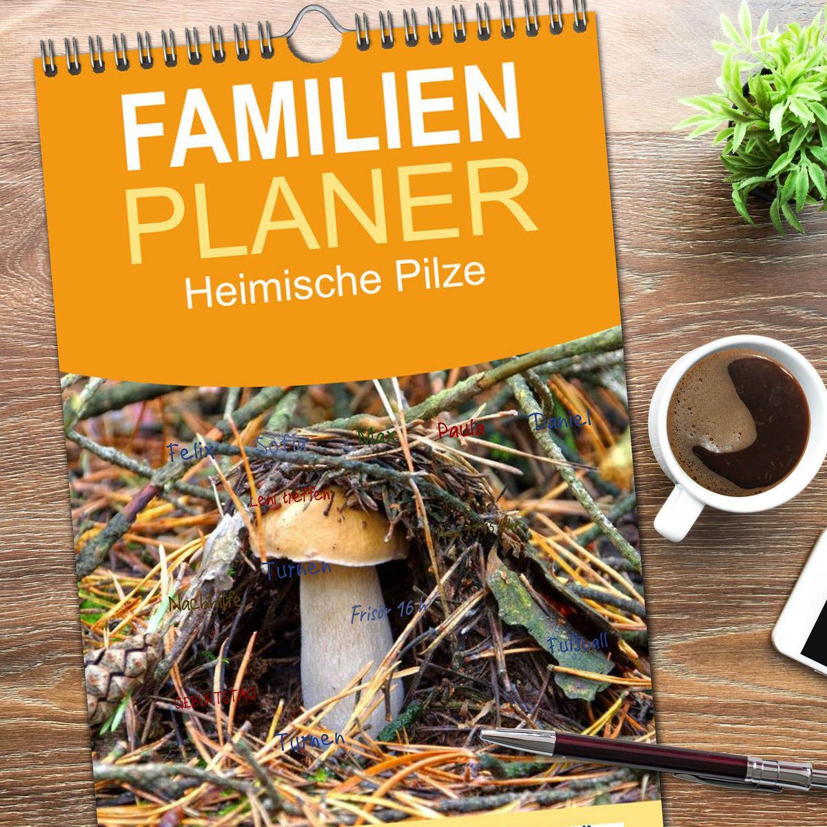 Bild: 9783457104149 | Familienplaner 2025 - Heimische Pilze mit 5 Spalten (Wandkalender,...