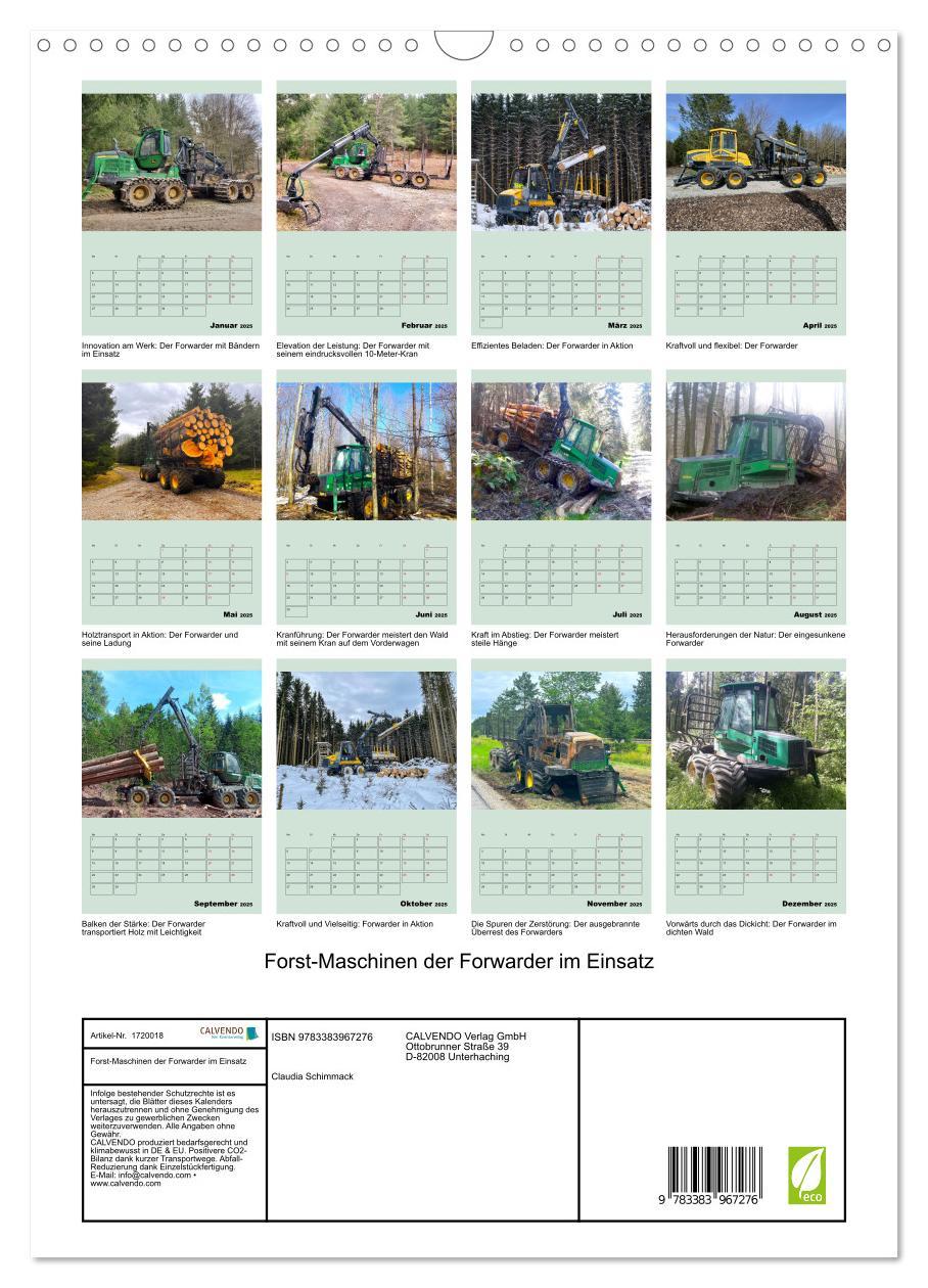 Bild: 9783383967276 | Forst-Maschinen der Forwarder im Einsatz (Wandkalender 2025 DIN A3...