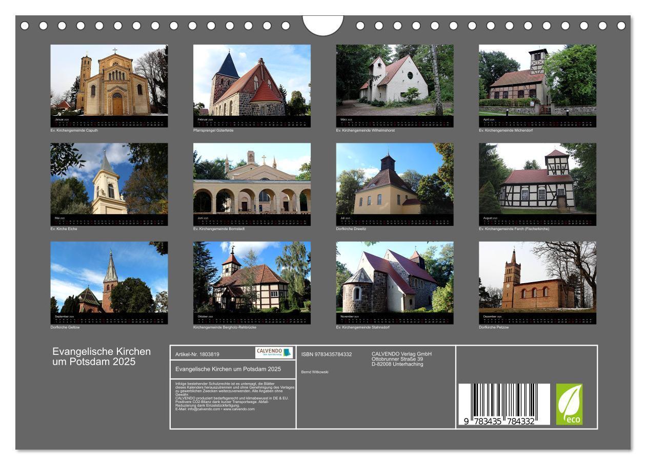 Bild: 9783435784332 | Evangelische Kirchen um Potsdam 2025 (Wandkalender 2025 DIN A4...