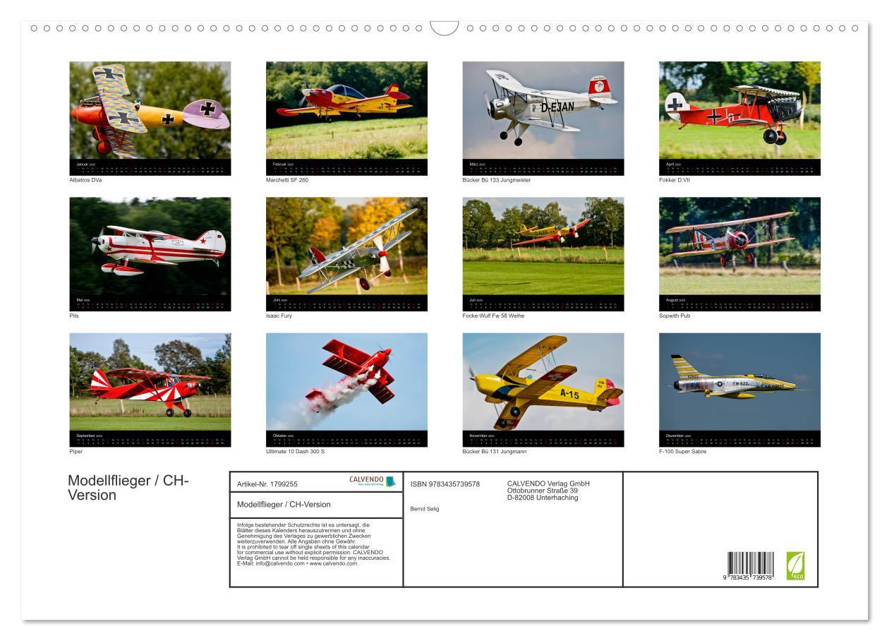 Bild: 9783435739578 | Modellflieger / CH-Version (Wandkalender 2025 DIN A2 quer),...