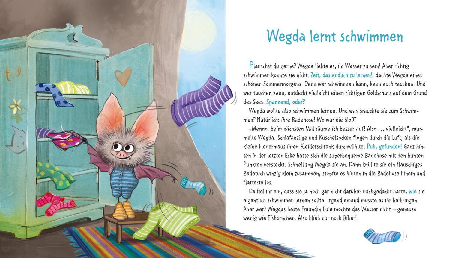 Bild: 9783551522139 | Die kleine Fledermaus Wegda: Wegda planscht los | Nanna Neßhöver