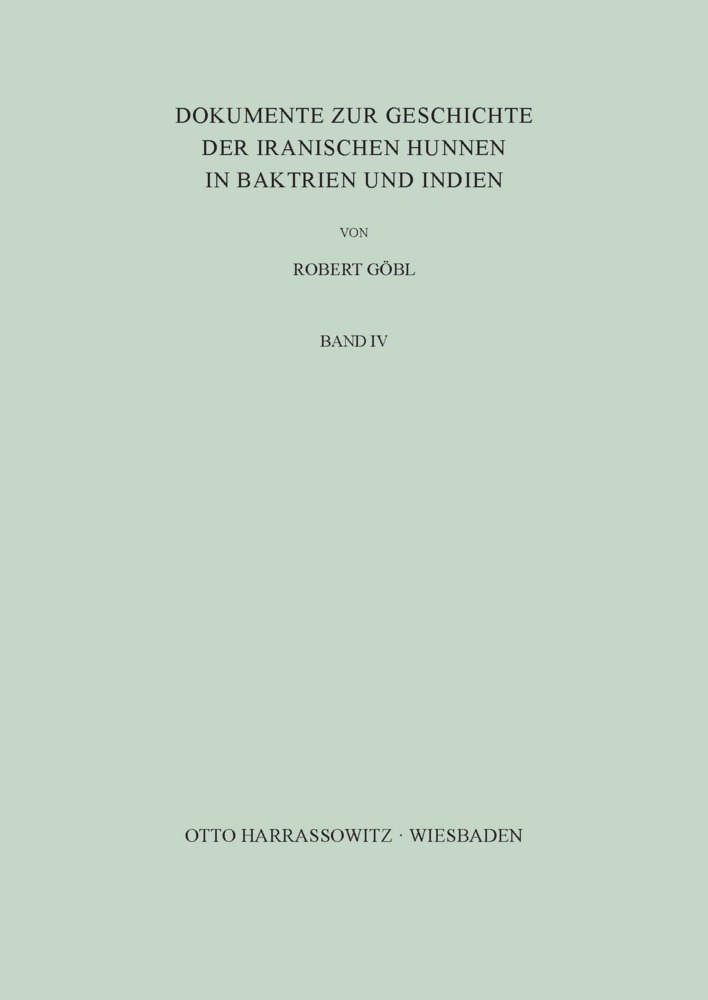 Cover: 9783447003339 | Dokumente zur Geschichte der iranischen Hunnen in Baktrien und Indien