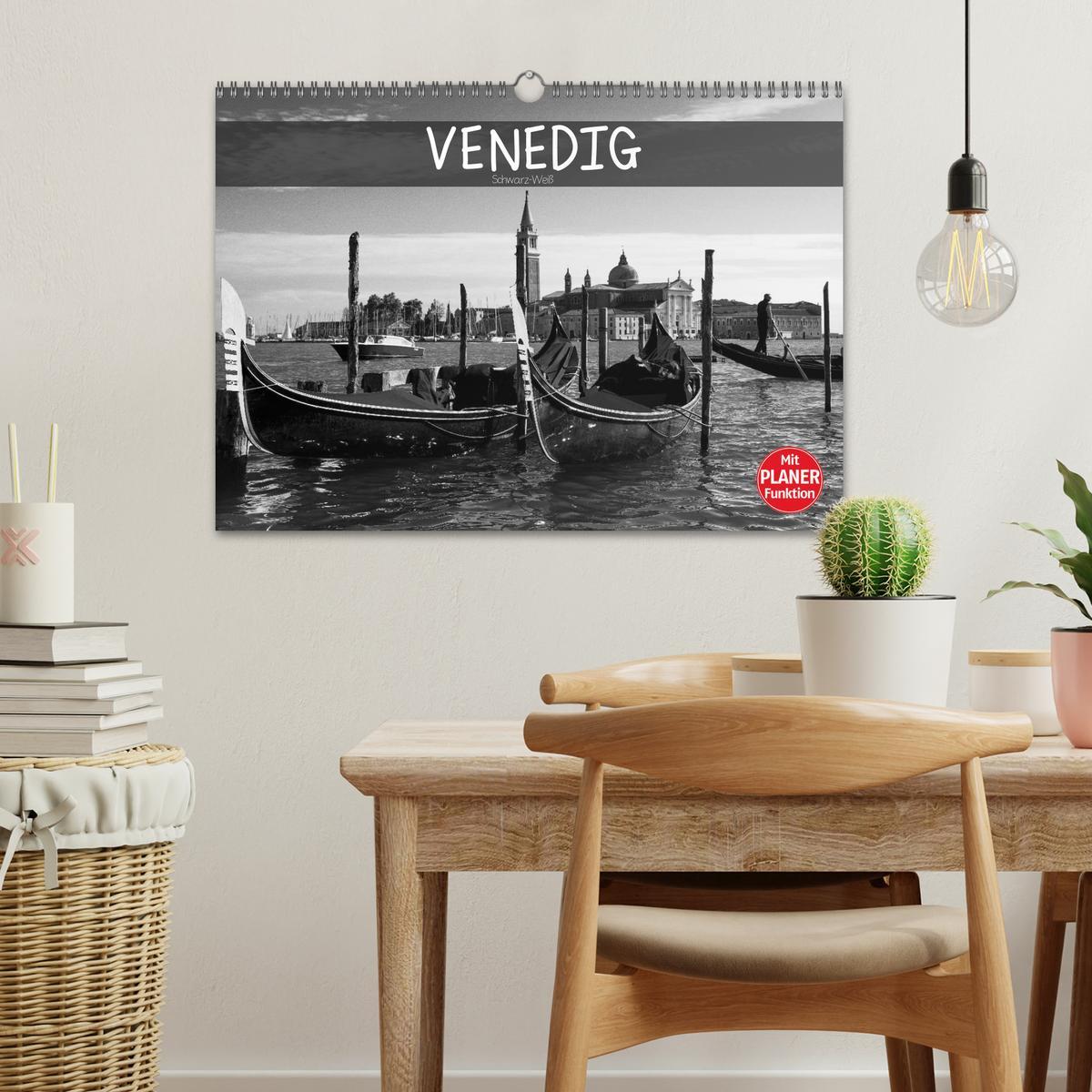 Bild: 9783435532735 | Venedig schwarz-weiß (Wandkalender 2025 DIN A3 quer), CALVENDO...