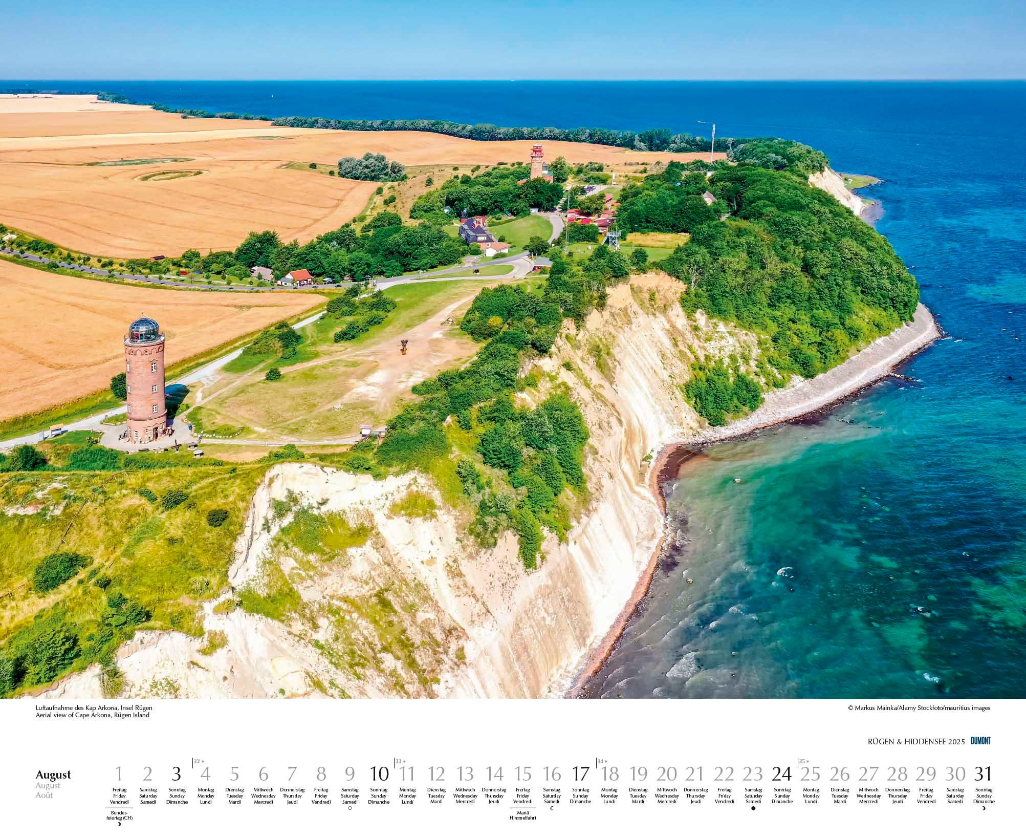 Bild: 4250809652726 | Rügen &amp; Hiddensee 2025 - Wandkalender 52 x 42,5 cm - Spiralbindung