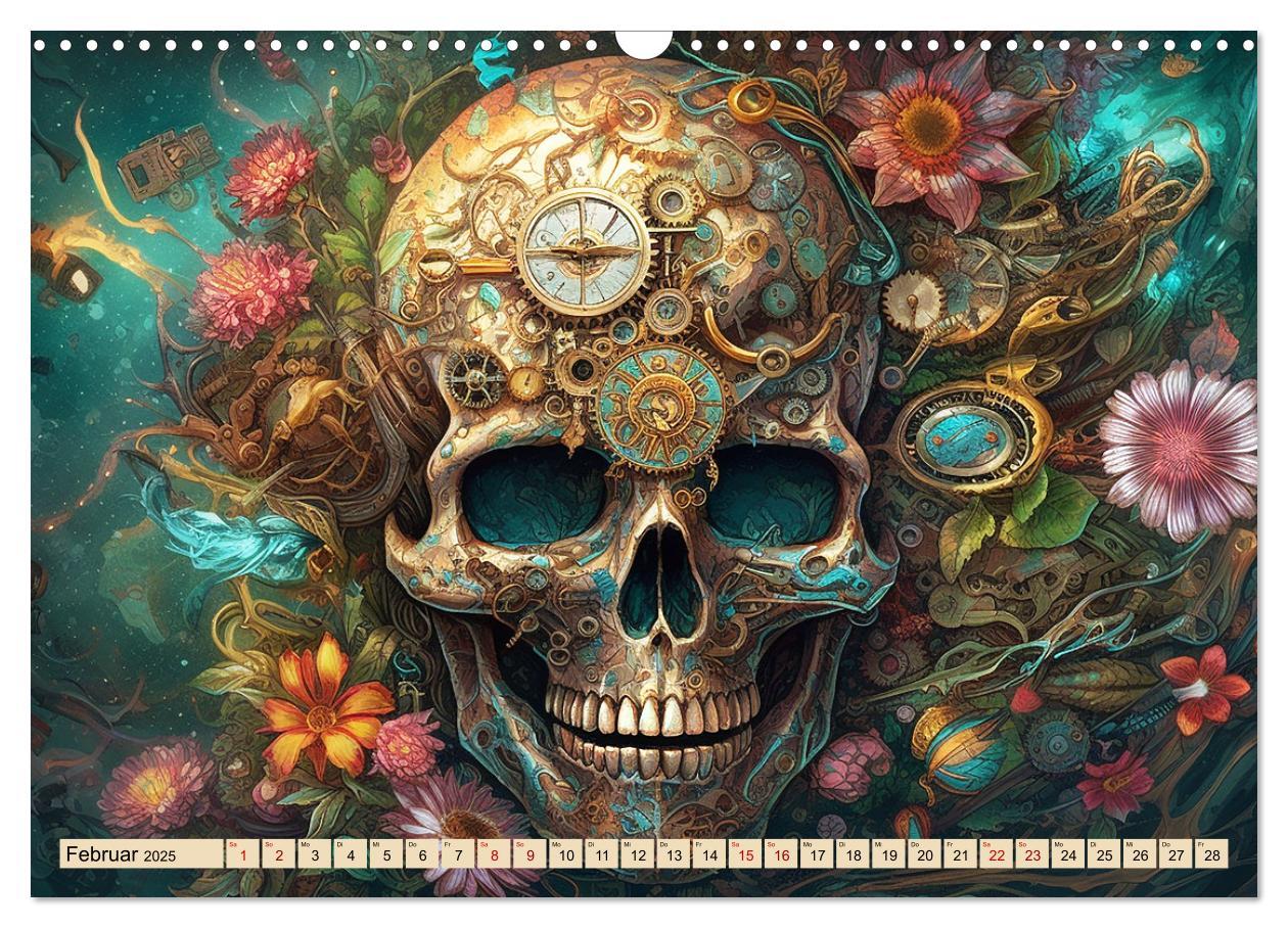 Bild: 9783383871528 | Floraler Steampunk (Wandkalender 2025 DIN A3 quer), CALVENDO...