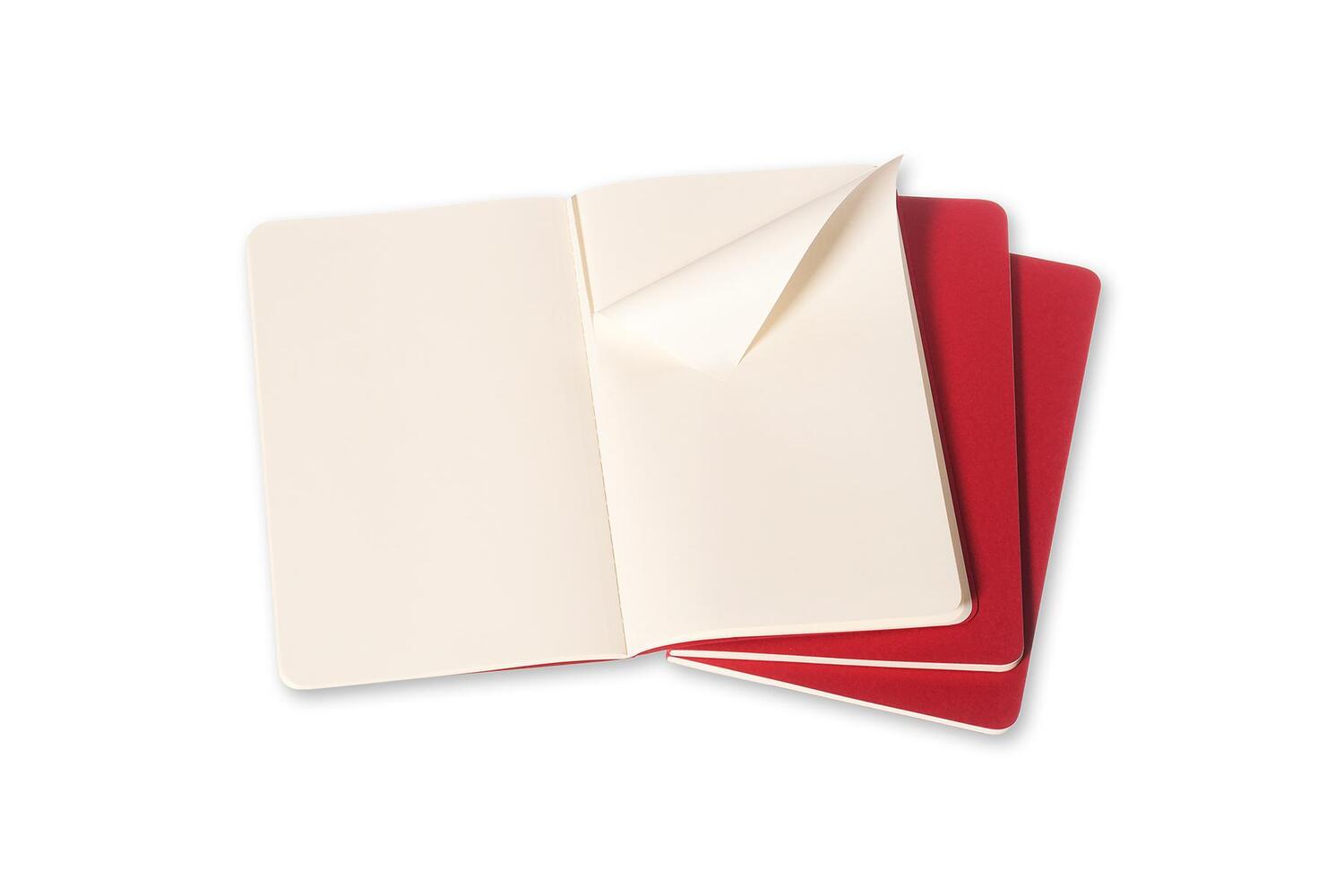 Bild: 9788862931038 | Moleskine Cahier Pocket Plain Red Cover L. 3er Pack | Taschenbuch