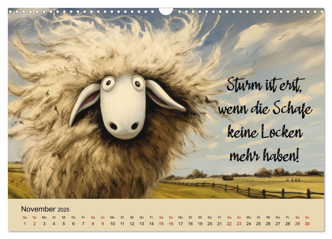 Bild: 9783383825804 | Schafsprüche (Wandkalender 2025 DIN A3 quer), CALVENDO Monatskalender