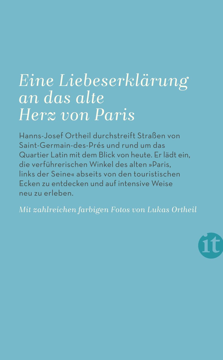 Rückseite: 9783458364092 | Paris, links der Seine | Hanns-Josef Ortheil | Taschenbuch | 314 S.