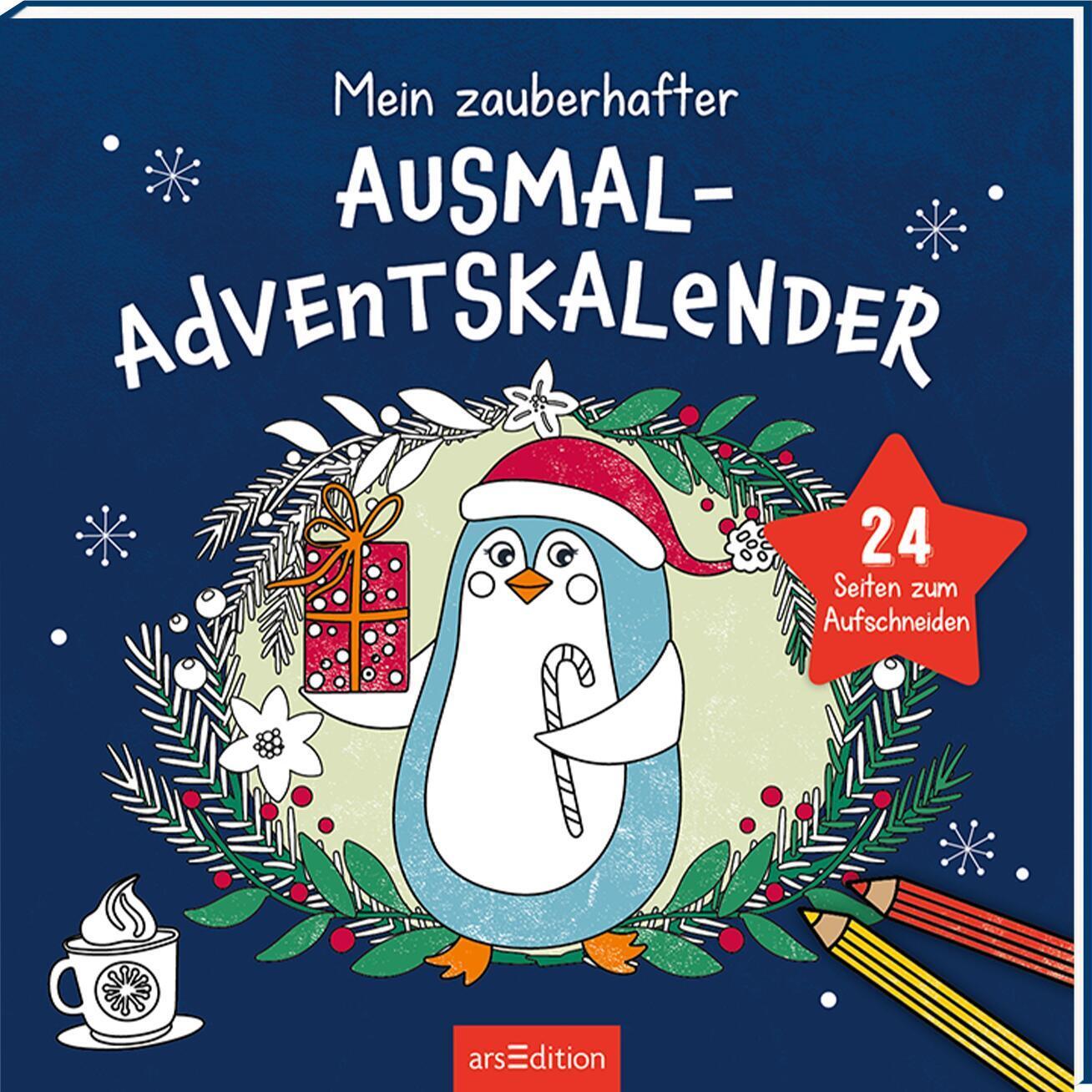 Cover: 9783845858661 | Mein zauberhafter Ausmal-Adventskalender | 24 Seiten zum Aufschneiden