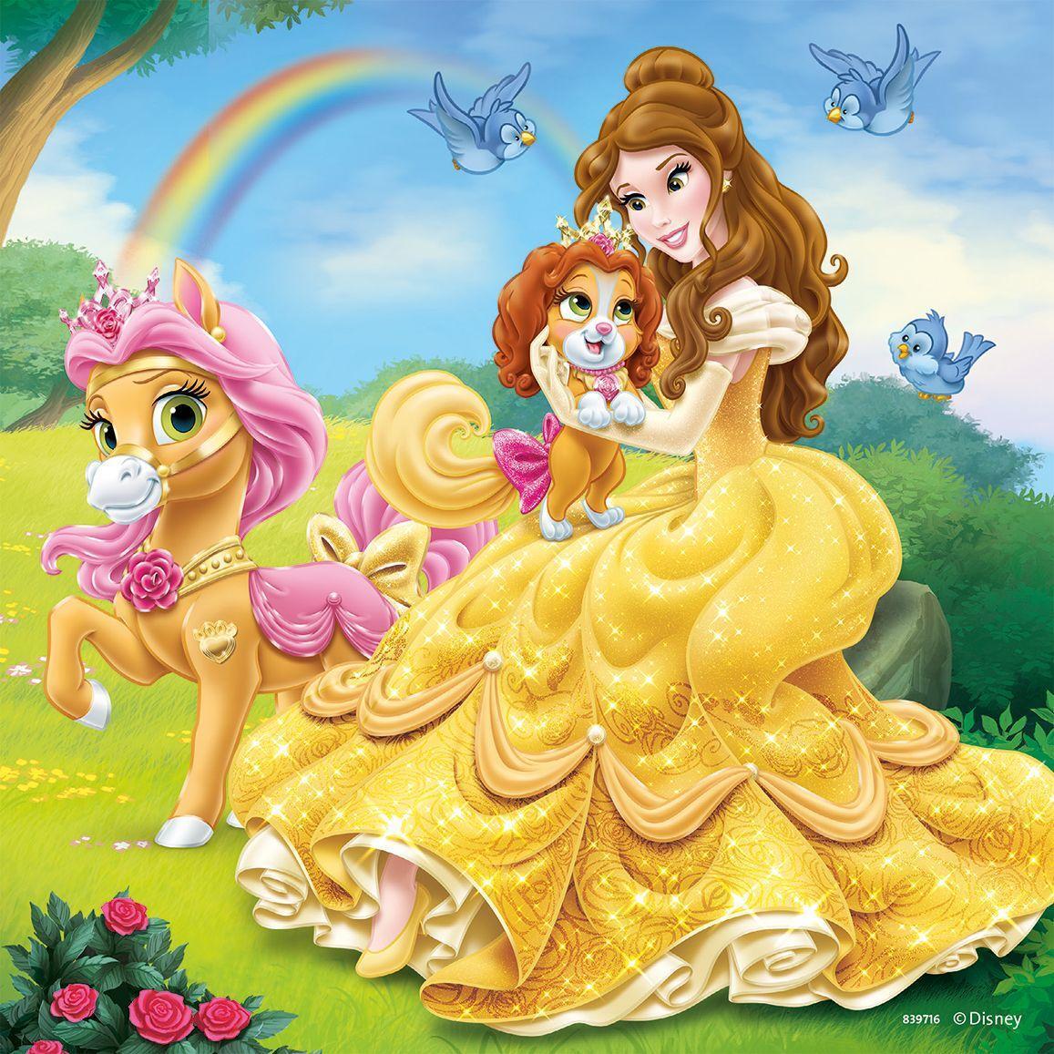 Bild: 4005556093465 | Disney Palace Pets: Belle, Cinderella und Rapunzel. Puzzle 3 x 49...