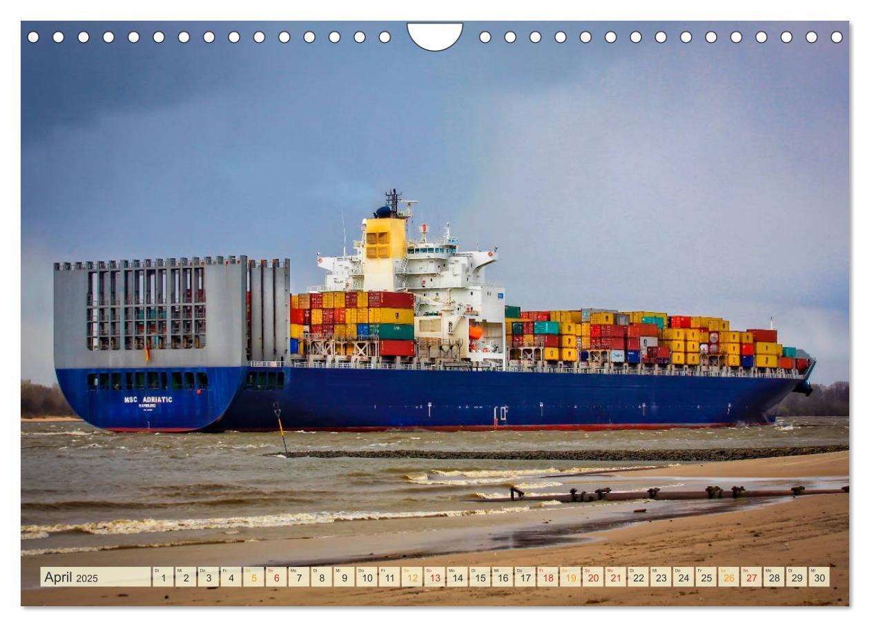 Bild: 9783435383603 | Containerschiffe auf der Elbe (Wandkalender 2025 DIN A4 quer),...