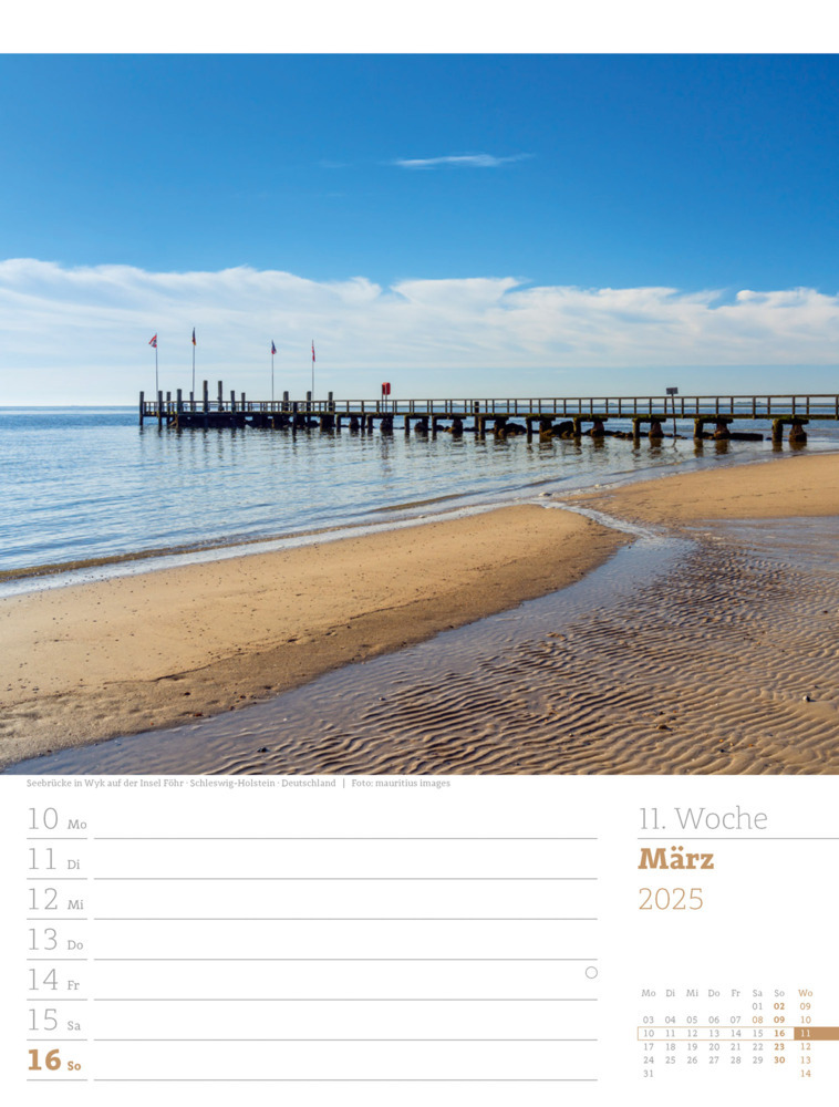 Bild: 9783838435039 | Am Meer - Wochenplaner Kalender 2025 | Ackermann Kunstverlag | 56 S.