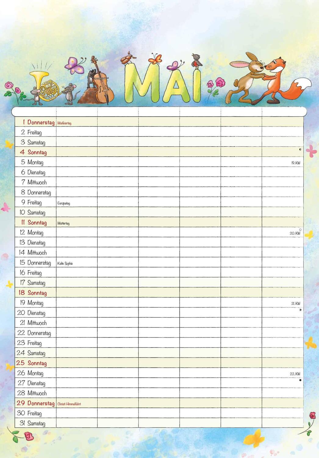 Bild: 4251732341046 | Familienplaner Cartoon 2025 - Bildkalender 23,7x34 cm - 6 Spalten -...