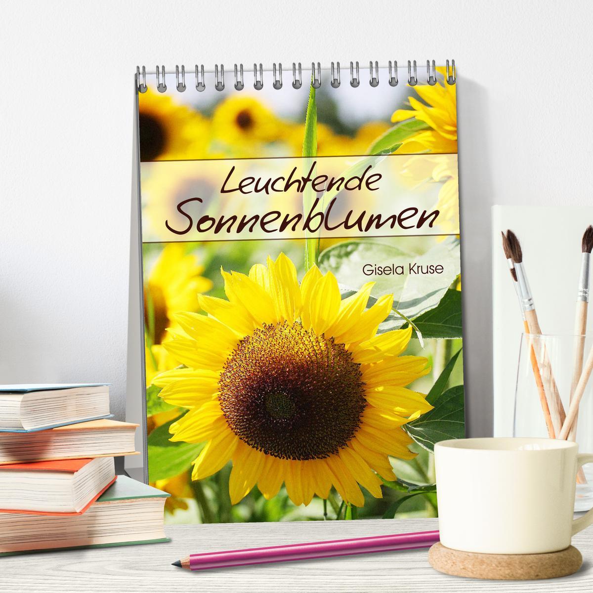 Bild: 9783435969807 | Leuchtende Sonnenblumen (Tischkalender 2025 DIN A5 hoch), CALVENDO...