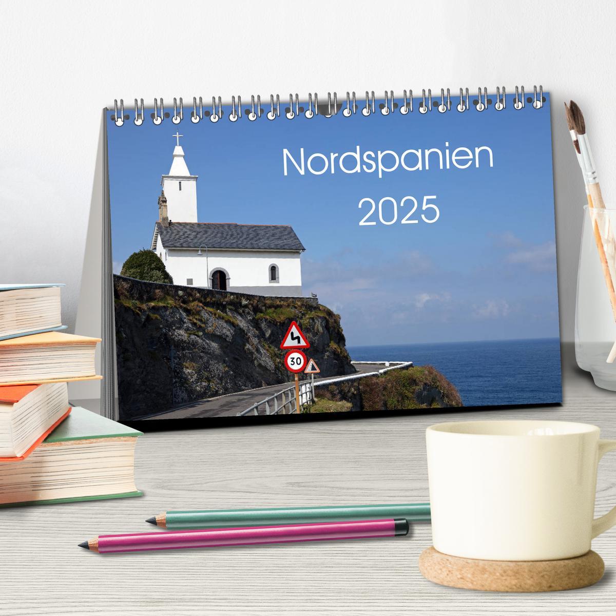 Bild: 9783435383733 | Nordspanien (Tischkalender 2025 DIN A5 quer), CALVENDO Monatskalender