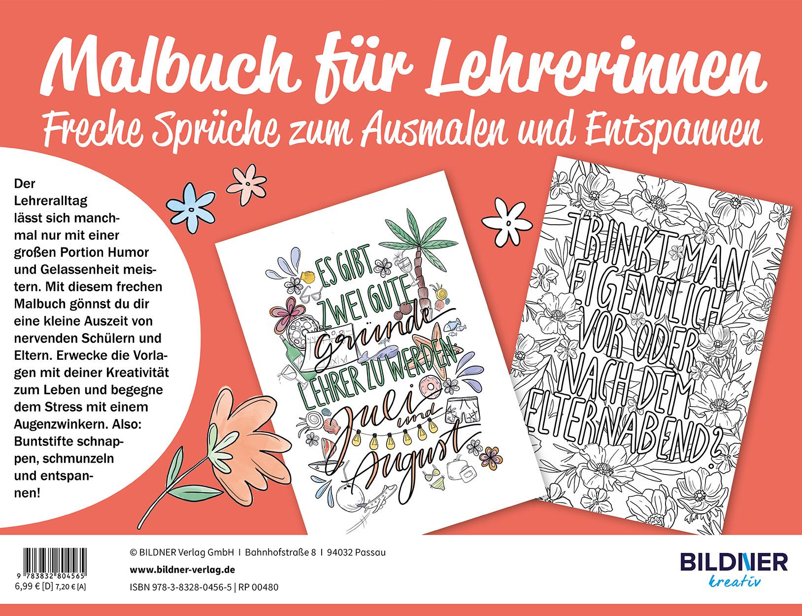 Rückseite: 9783832804565 | Malbuch für Lehrerinnen | Lisa Bildner | Taschenbuch | Kreativ | 64 S.