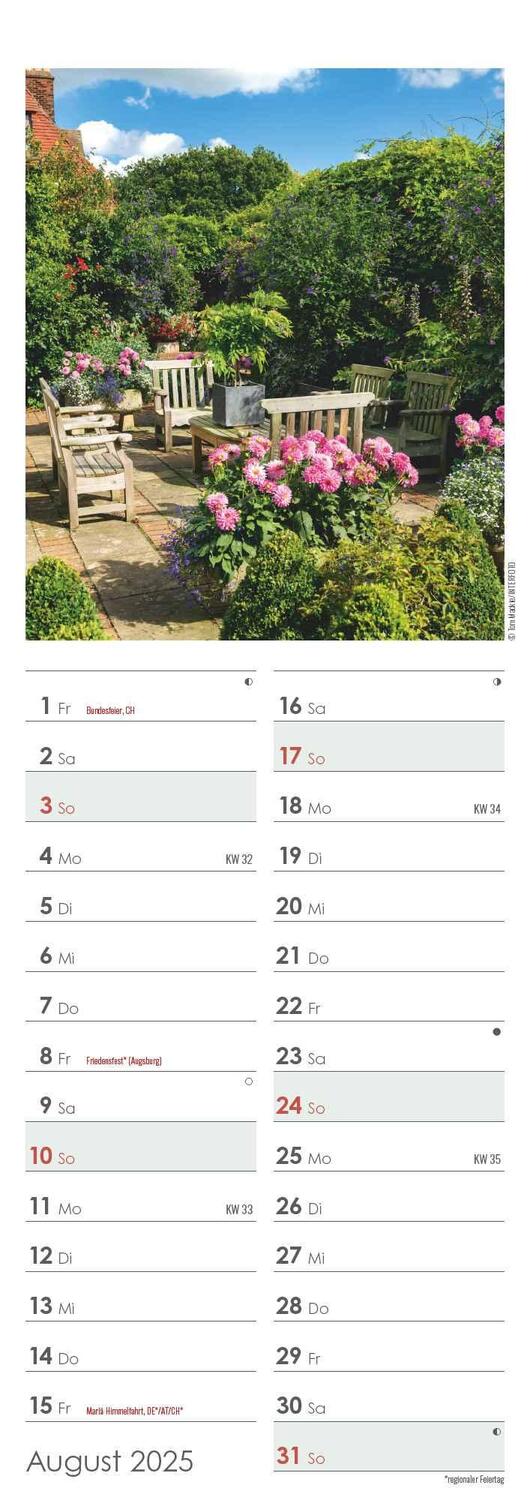 Bild: 4251732344382 | Gartenzauber 2025 - Streifenkalender 15x42 cm - mit viel Platz für...