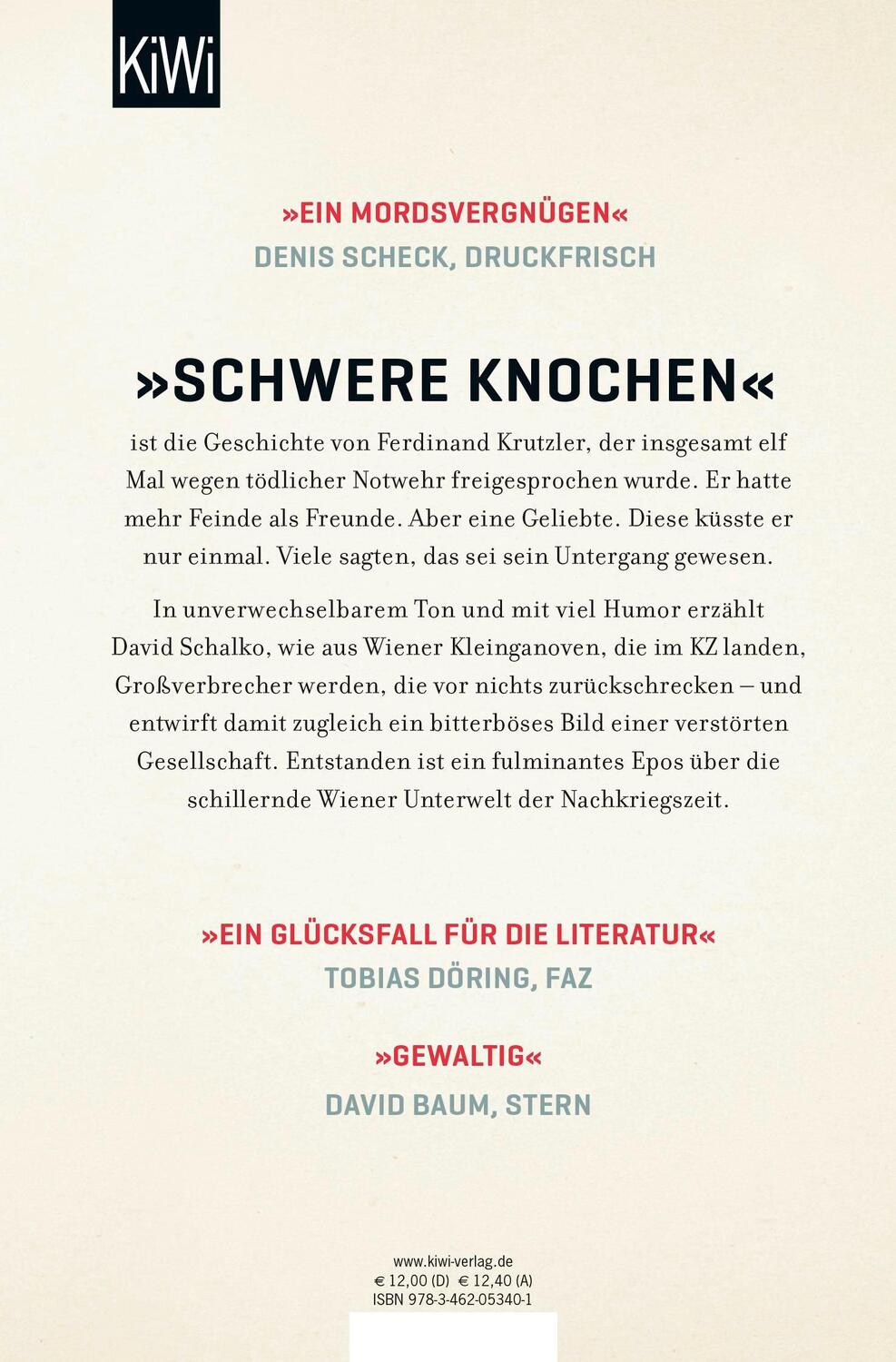 Rückseite: 9783462053401 | Schwere Knochen | Roman | David Schalko | Taschenbuch | 576 S. | 2019