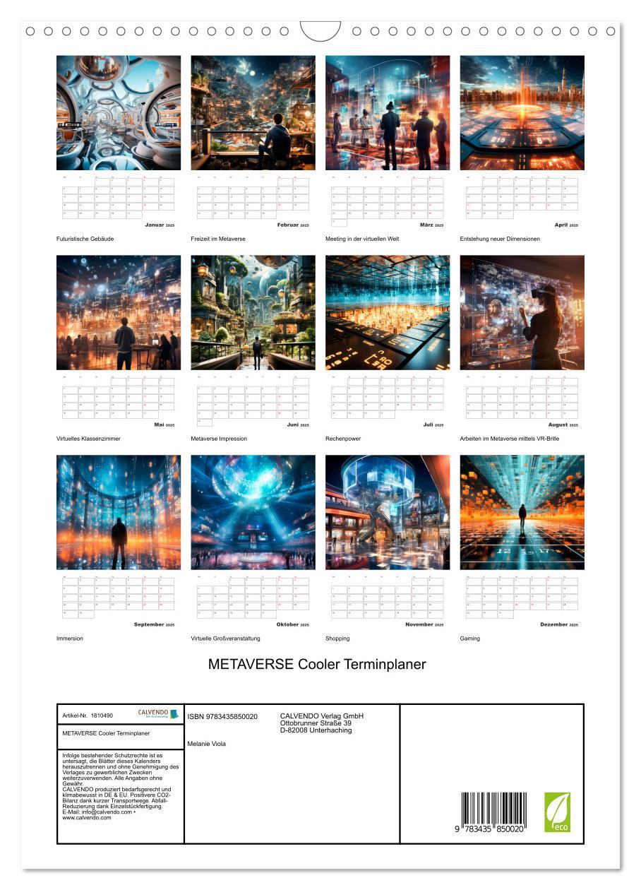 Bild: 9783435850020 | METAVERSE Cooler Terminplaner (Wandkalender 2025 DIN A3 hoch),...