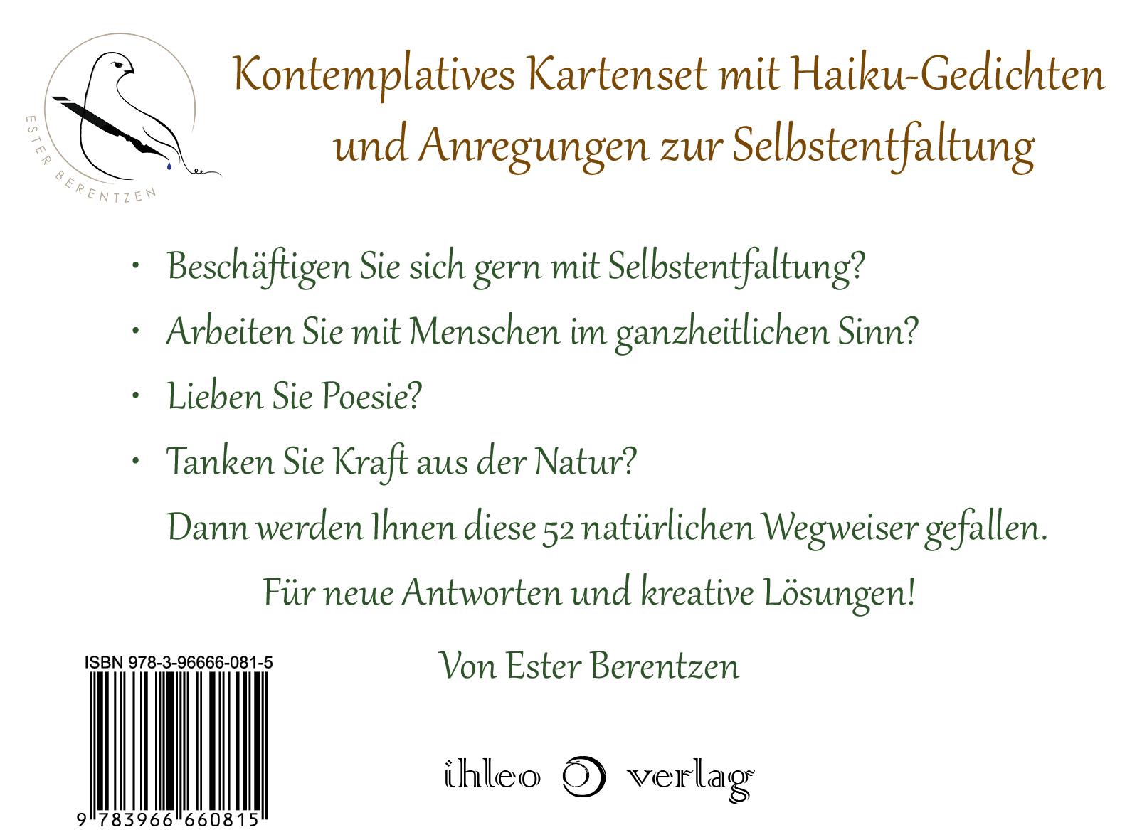 Rückseite: 9783966660815 | 52 natürliche Wegweiser | Kartenset in Steckmappe | Ester Berentzen