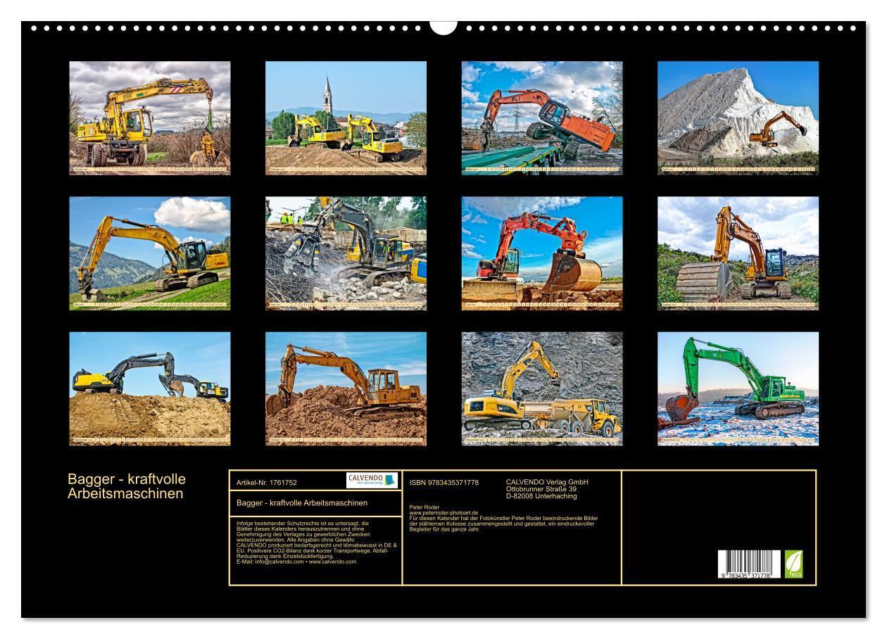 Bild: 9783435371778 | Bagger - kraftvolle Arbeitsmaschinen (Wandkalender 2025 DIN A2...