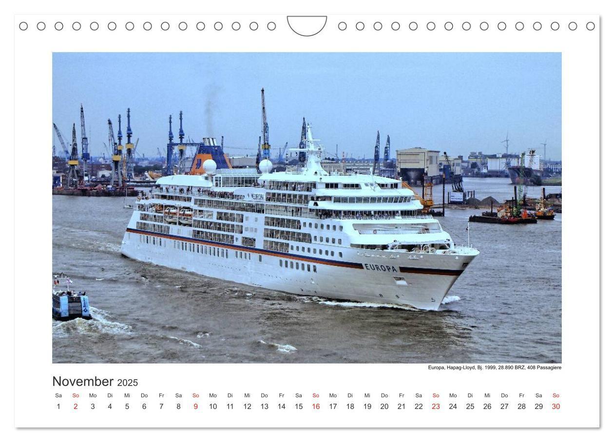 Bild: 9783435594238 | Kreuzfahrtschiffe Kurs Hamburg 2025 (Wandkalender 2025 DIN A4...