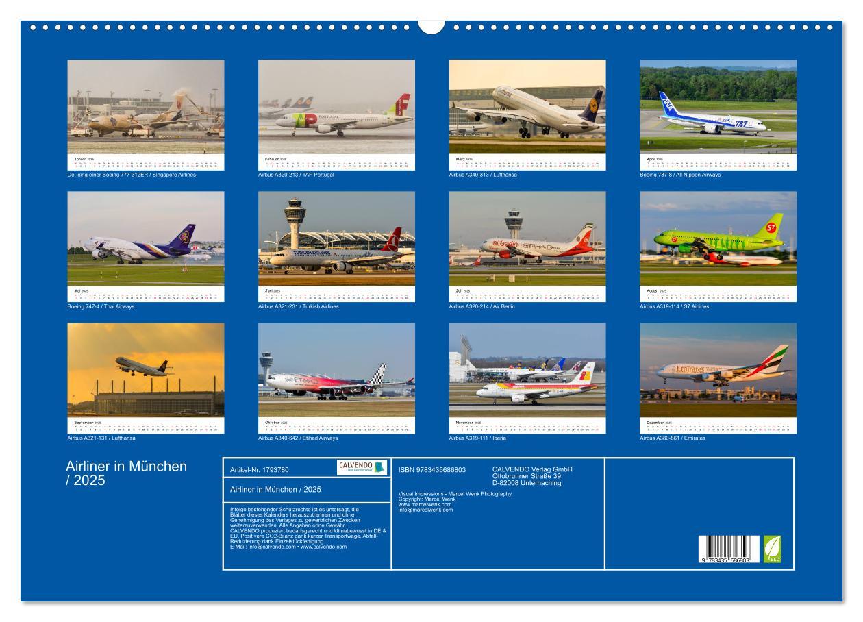 Bild: 9783435686803 | Airliner in München / 2025 (Wandkalender 2025 DIN A2 quer),...