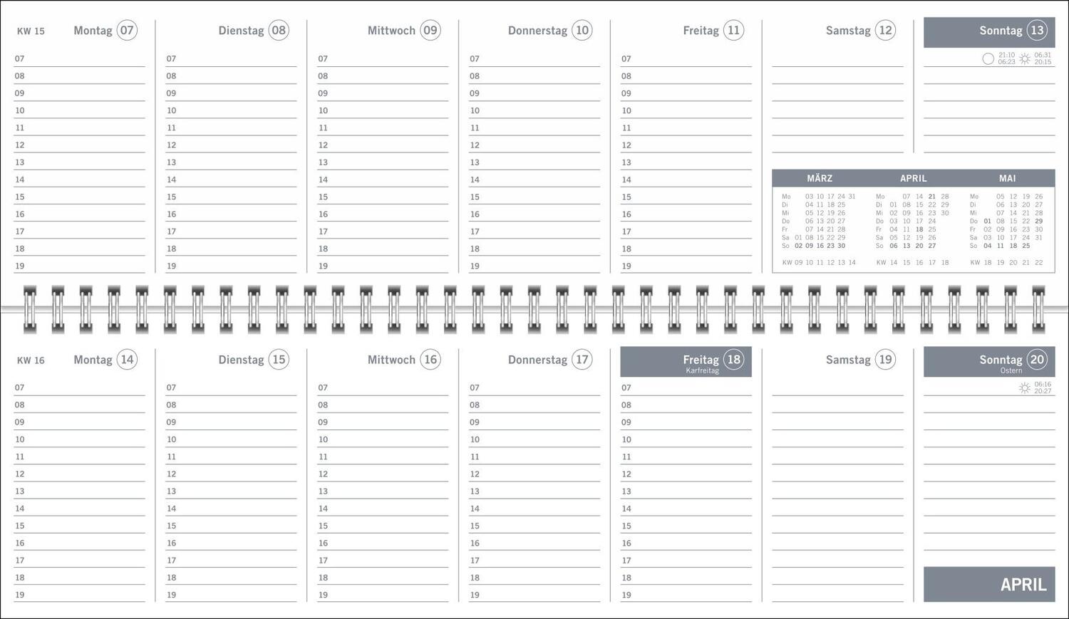 Bild: 9783756406661 | Wochenquerplaner Grün 2025 | Heye | Kalender | Bürokalender Heye