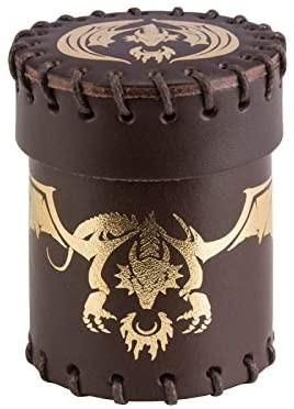 Cover: 5907699493340 | Flying Dragon Brown &amp; golden Leather Dice Cup | Dice Cup | QWOCFDR2