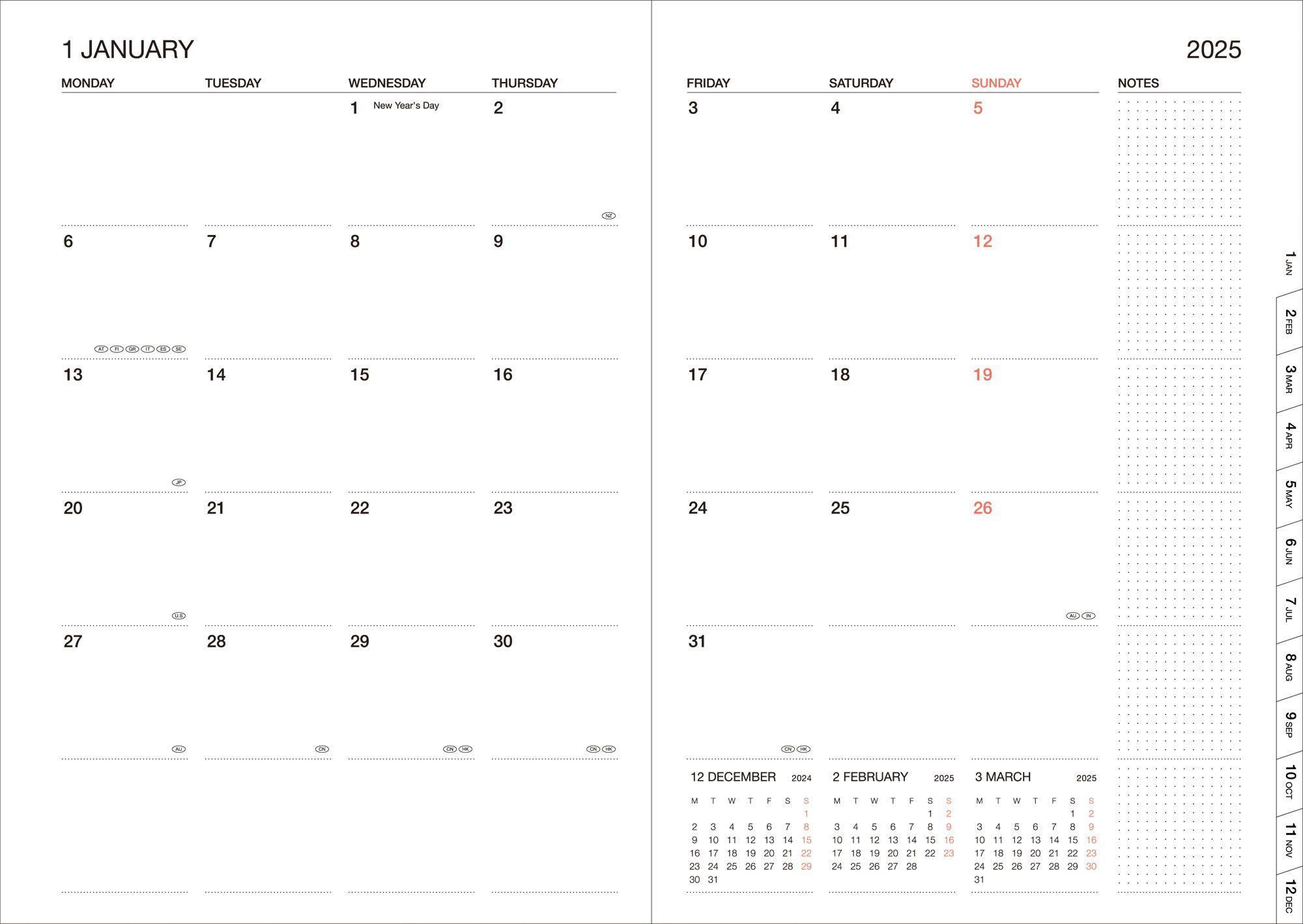 Bild: 4550045128031 | MARK'S 2024/2025 Taschenkalender A5 vertikal, Gradient // Black | Inc.