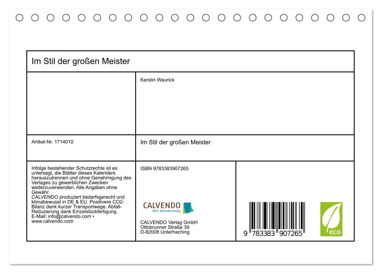 Bild: 9783383907265 | Im Stil der großen Meister (Tischkalender 2025 DIN A5 quer),...