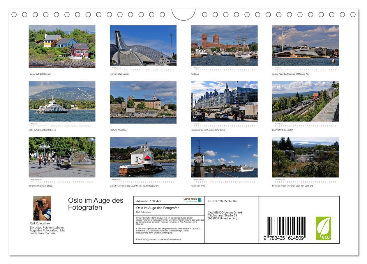 Bild: 9783435614509 | Oslo im Auge des Fotografen (Wandkalender 2025 DIN A4 quer),...