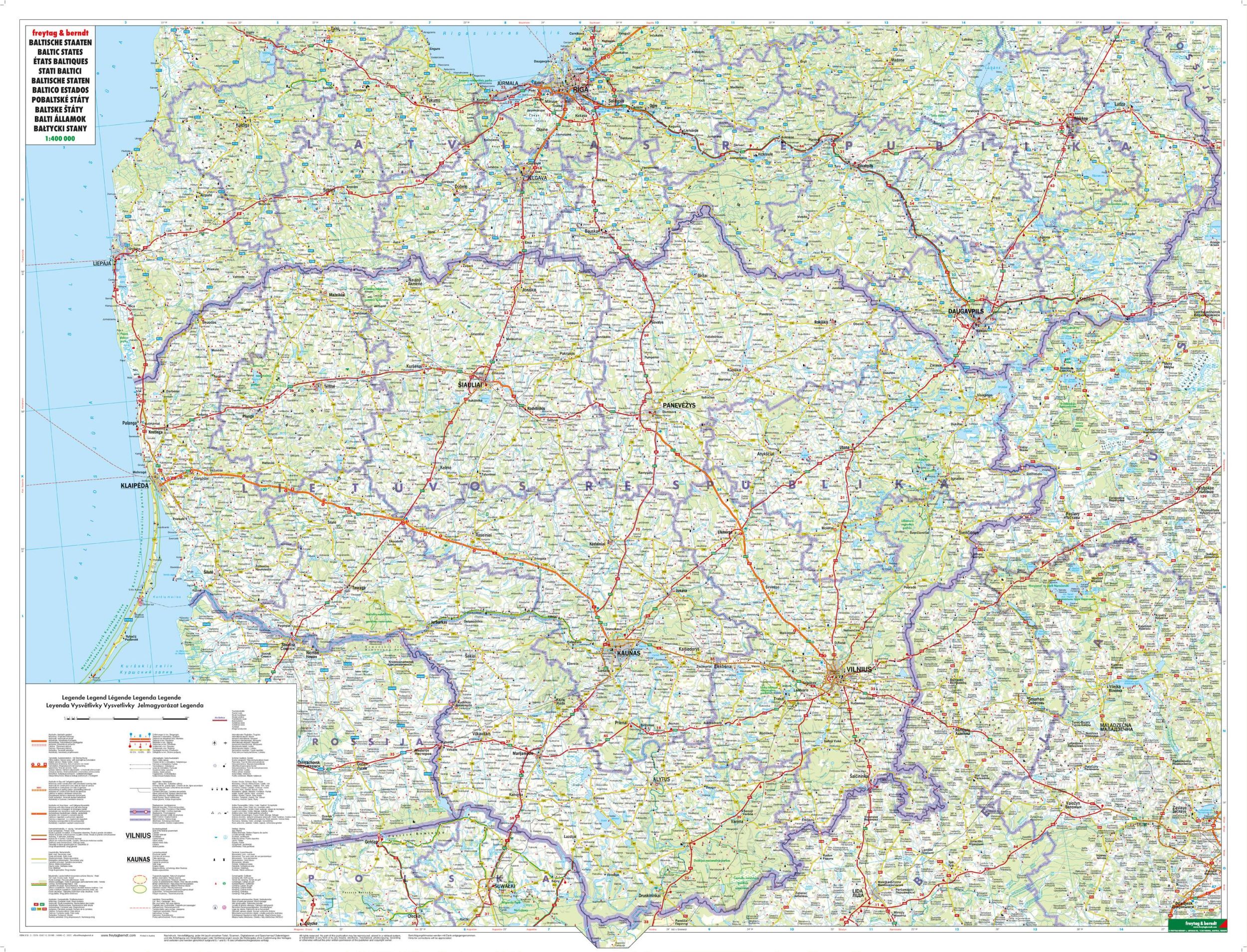 Bild: 9783707905670 | Baltische Staaten / Baltic States 1 : 400 000 Autokarte | berndt