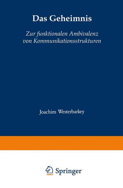 Cover: 9783531121147 | Das Geheimnis | Joachim Westerbarkey | Taschenbuch | Paperback | 1991