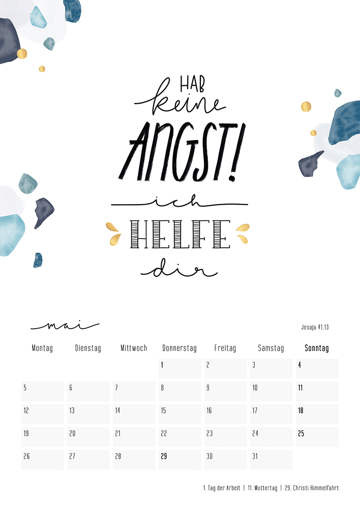 Bild: 4250222905157 | Himmelsglück 2025 | Bibel-Lettering Kalender | Annika Mengel | 13 S.