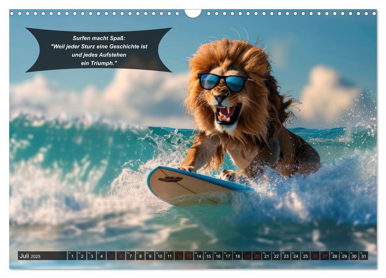 Bild: 9783457156063 | Der tierisch lustige Surfkalender (Wandkalender 2025 DIN A3 quer),...