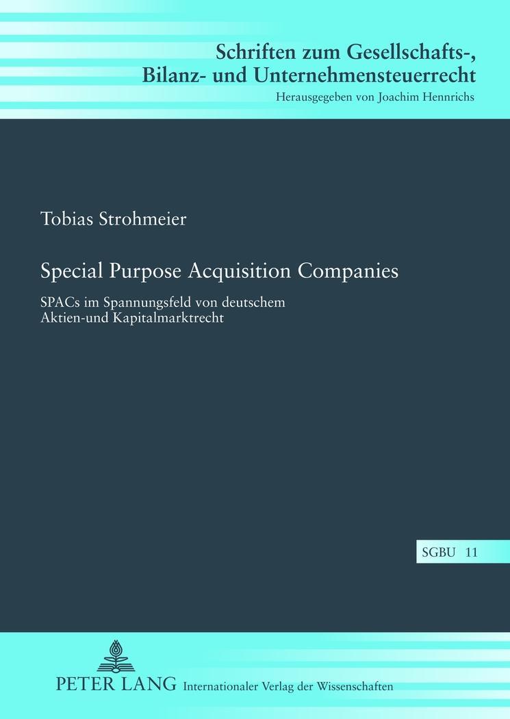 Cover: 9783631639399 | Special Purpose Acquisition Companies | Tobias Strohmeier | Buch