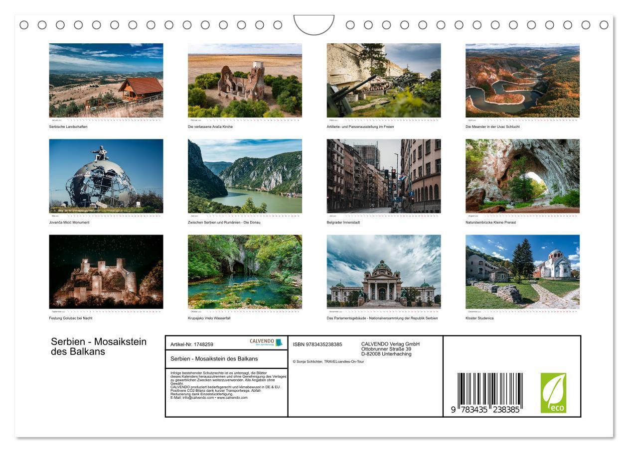 Bild: 9783435238385 | Serbien - Mosaikstein des Balkans (Wandkalender 2025 DIN A4 quer),...