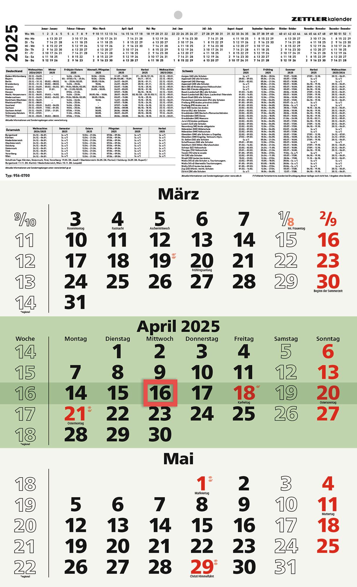 Cover: 4006928026111 | 3-Monatskalender Recycling 2025 - 29,7x48,8 cm - mit Kopftafel und...