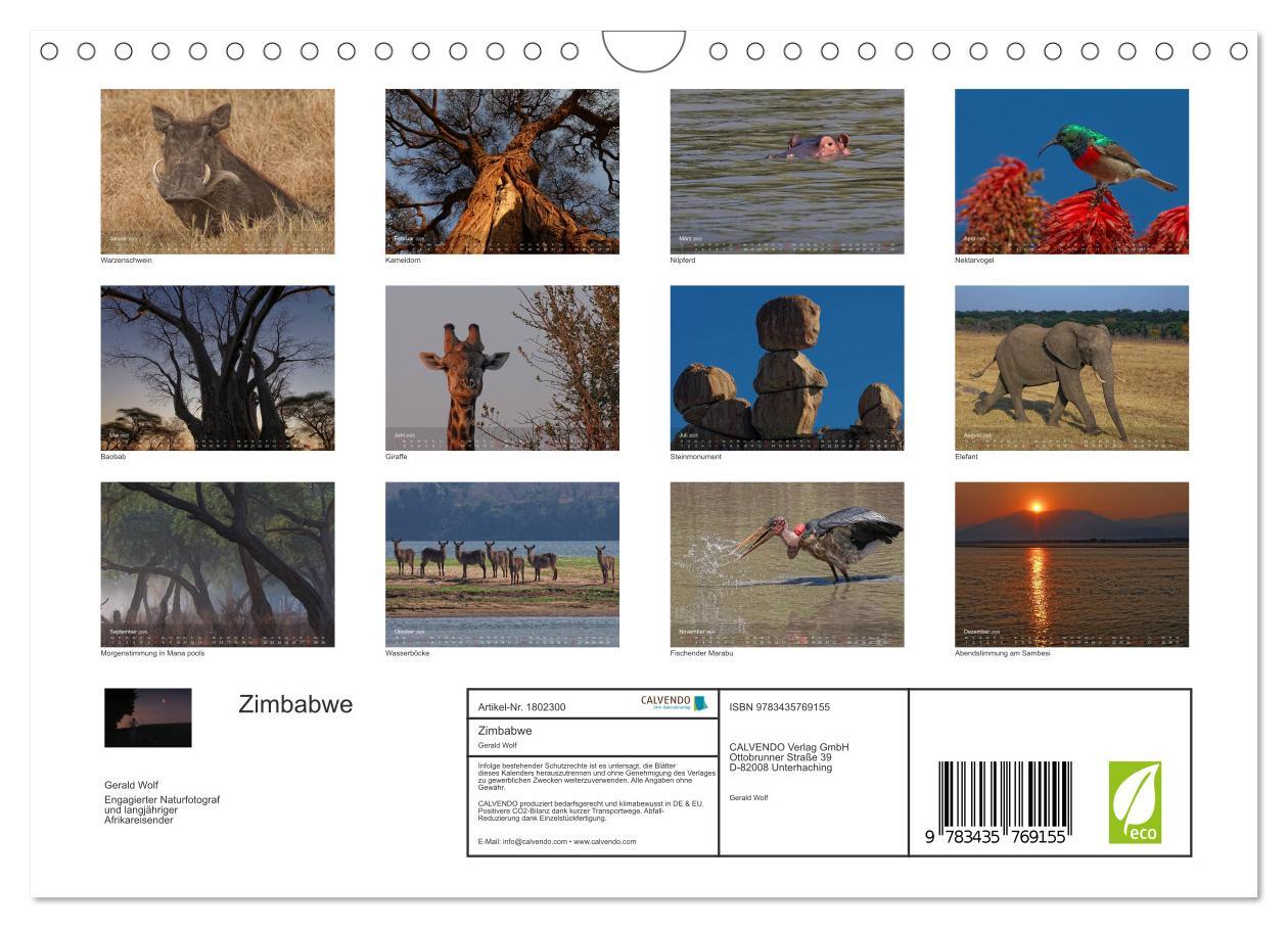 Bild: 9783435769155 | Zimbabwe (Wandkalender 2025 DIN A4 quer), CALVENDO Monatskalender