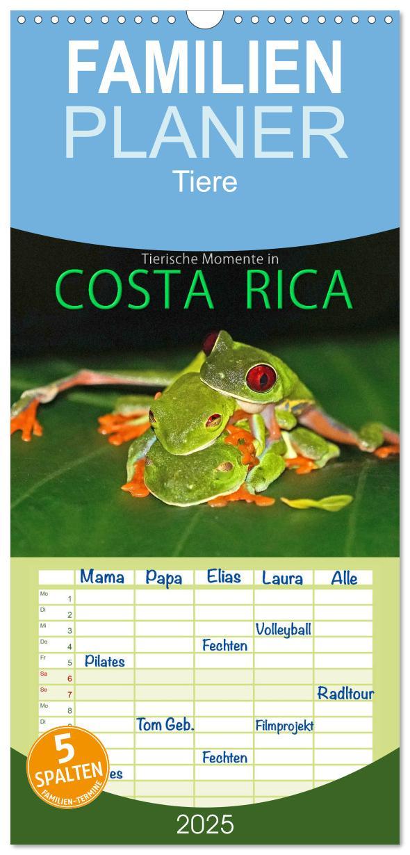 Cover: 9783457109076 | Familienplaner 2025 - COSTA RICA - Tierische Momente mit 5 Spalten...