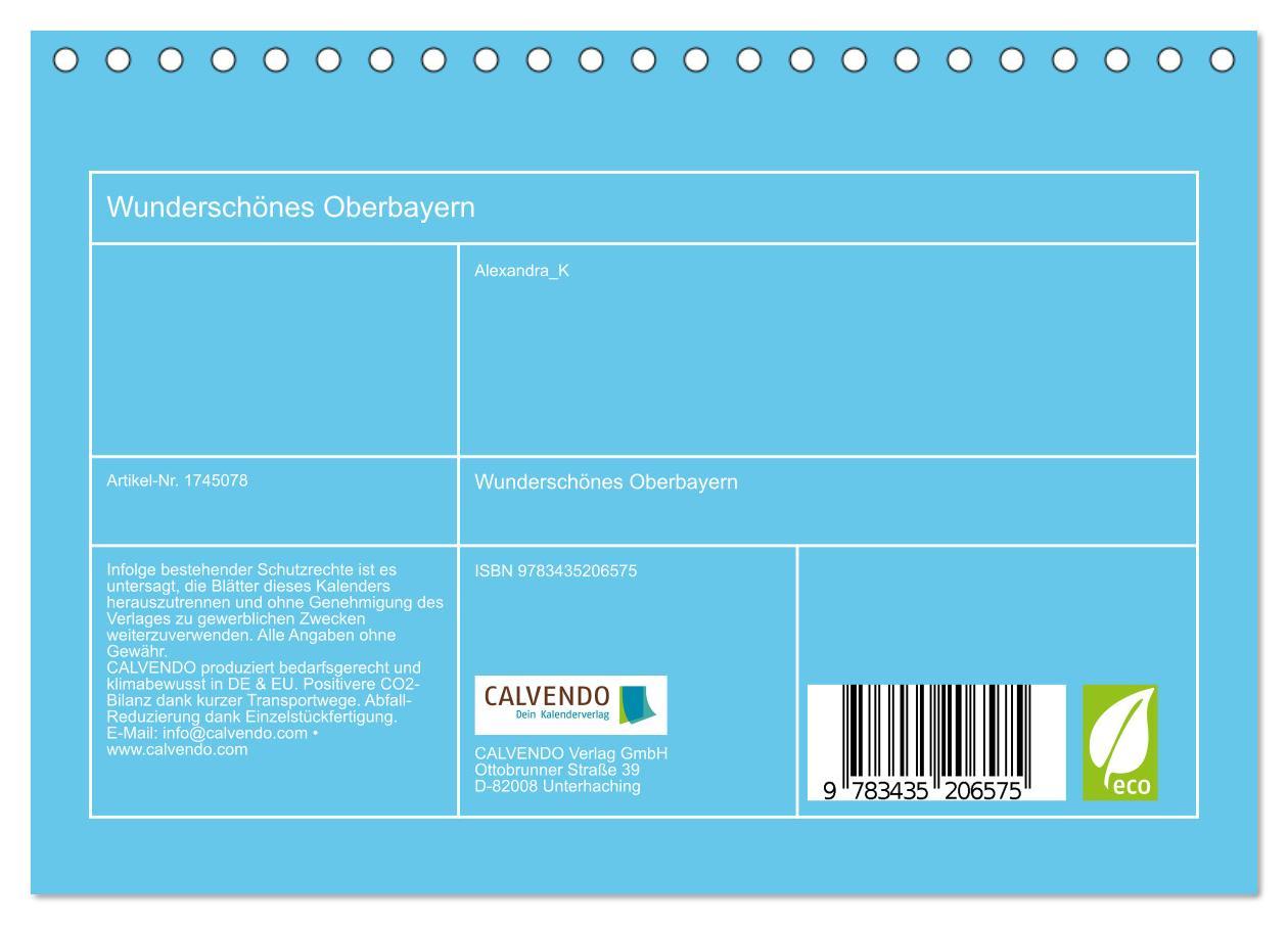 Bild: 9783435206575 | Wunderschönes Oberbayern (Tischkalender 2025 DIN A5 quer), CALVENDO...