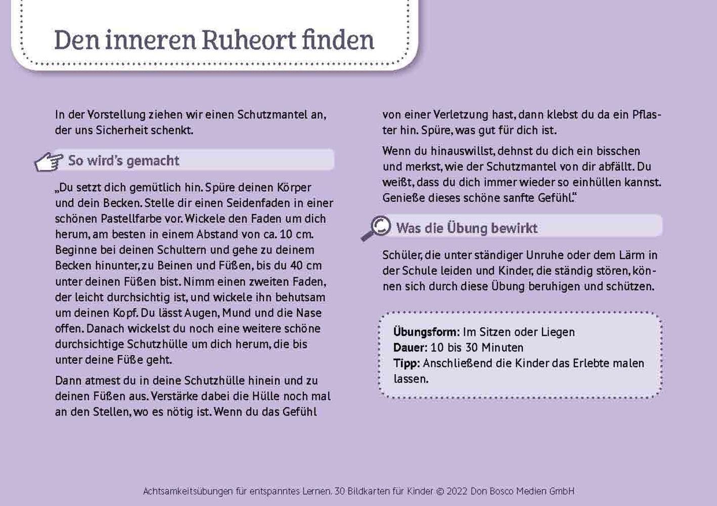 Bild: 4260694920121 | Achtsamkeitsübungen für entspanntes Lernen. 30 Bildkarten für Kinder