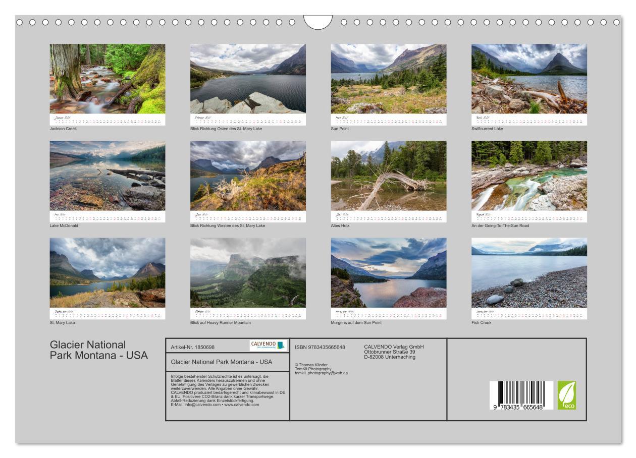 Bild: 9783435665648 | Glacier National Park Montana - USA (Wandkalender 2025 DIN A3...