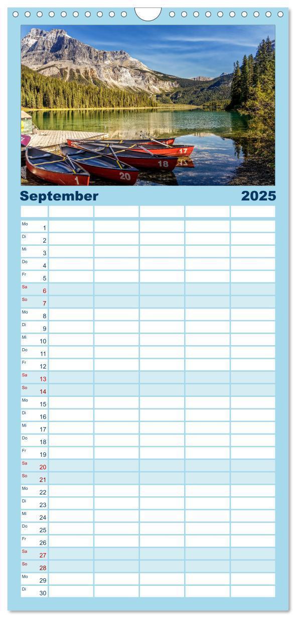 Bild: 9783457119617 | Familienplaner 2025 - West-Kanada mit 5 Spalten (Wandkalender, 21 x...