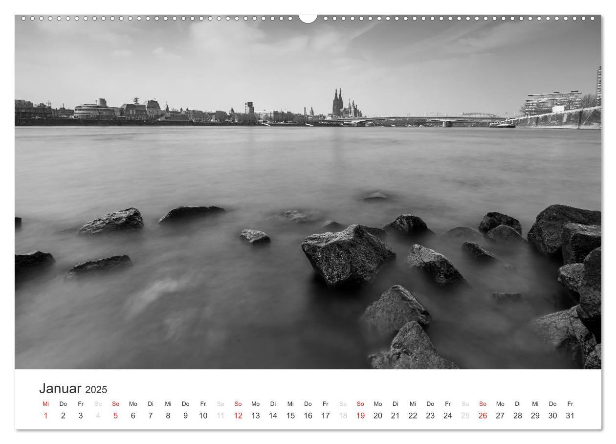 Bild: 9783435548064 | Köln - monochrome Ansichten (Wandkalender 2025 DIN A2 quer),...