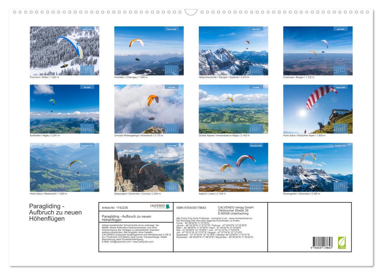 Bild: 9783435178643 | Paragliding - Aufbruch zu neuen Höhenflügen (Wandkalender 2025 DIN...